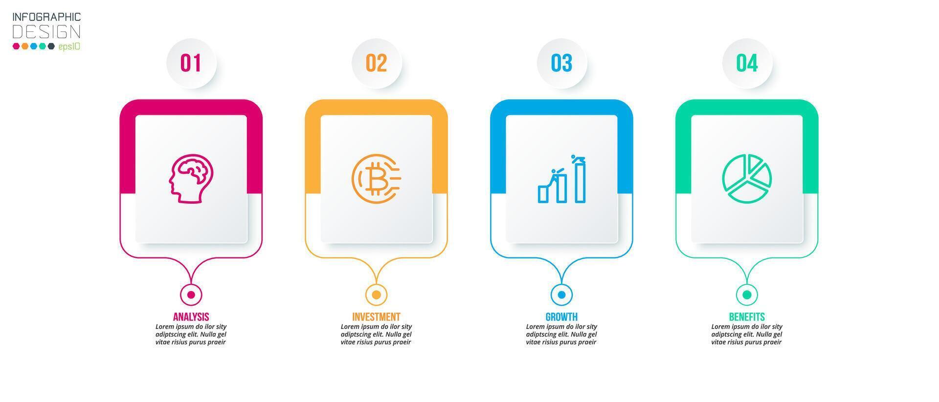 Infographic template business concept with step. vector