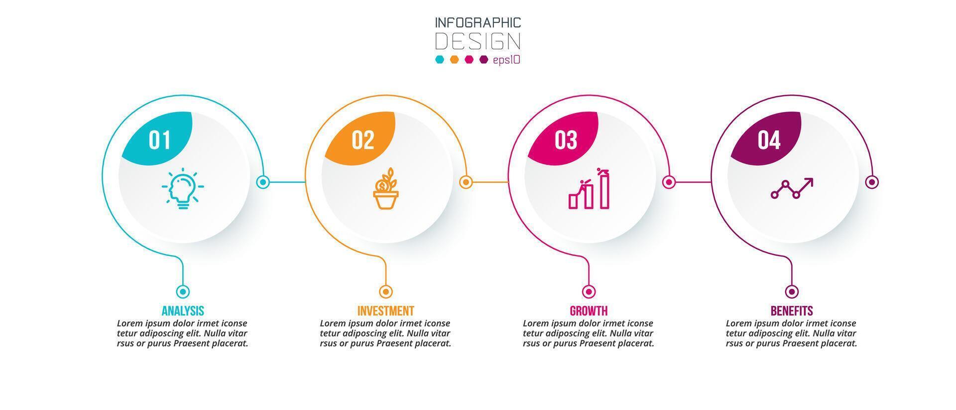 Timeline chart business infographic template. vector