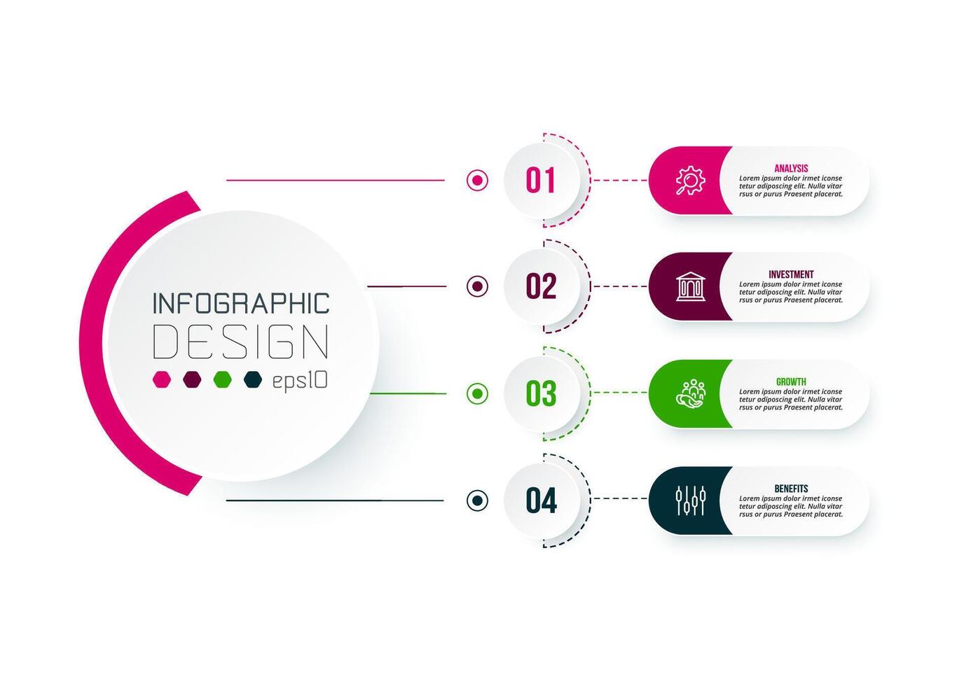 Infographic template business concept with diagram. vector