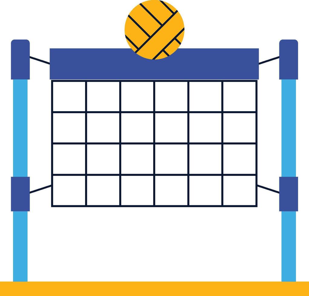 Volley Icon. Volleyball net with ball icon vector
