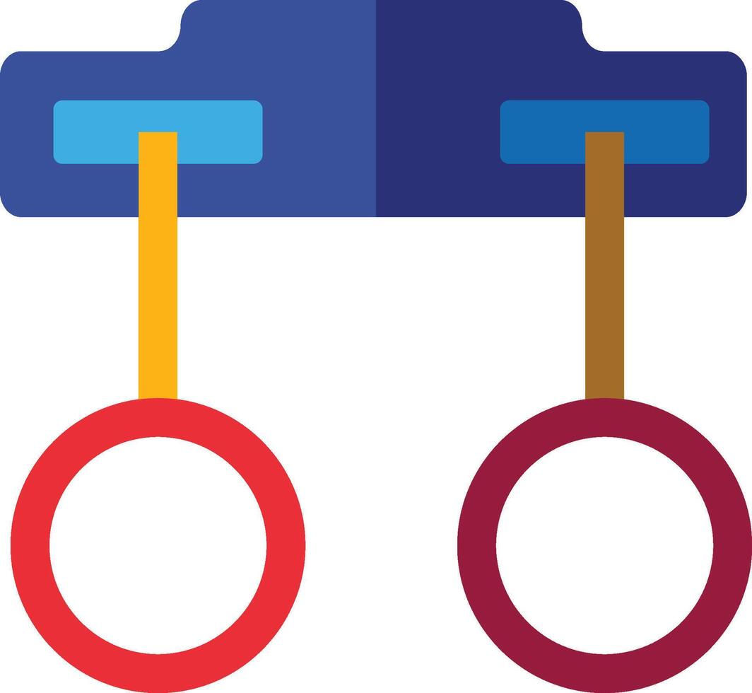 Gymnastic rings Icon. gymnastic rings hanging on rope vector