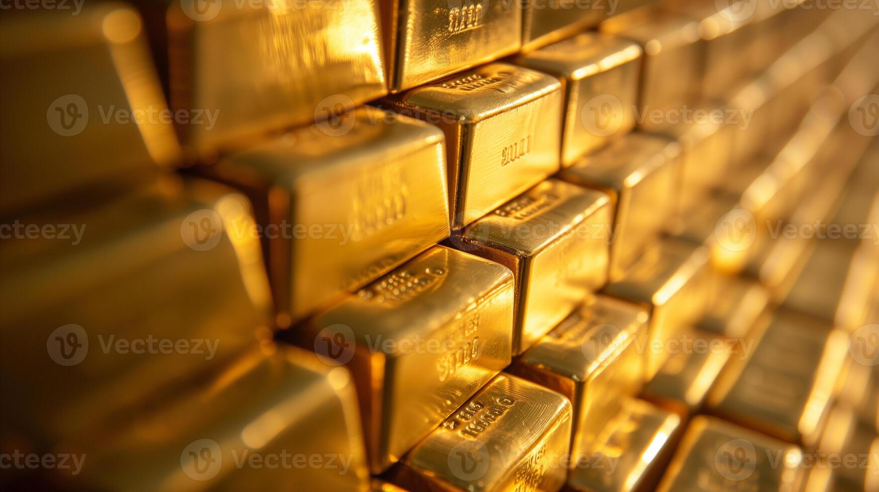 AI generated Wealth and Investment Concept, Stacked Gold Bars photo