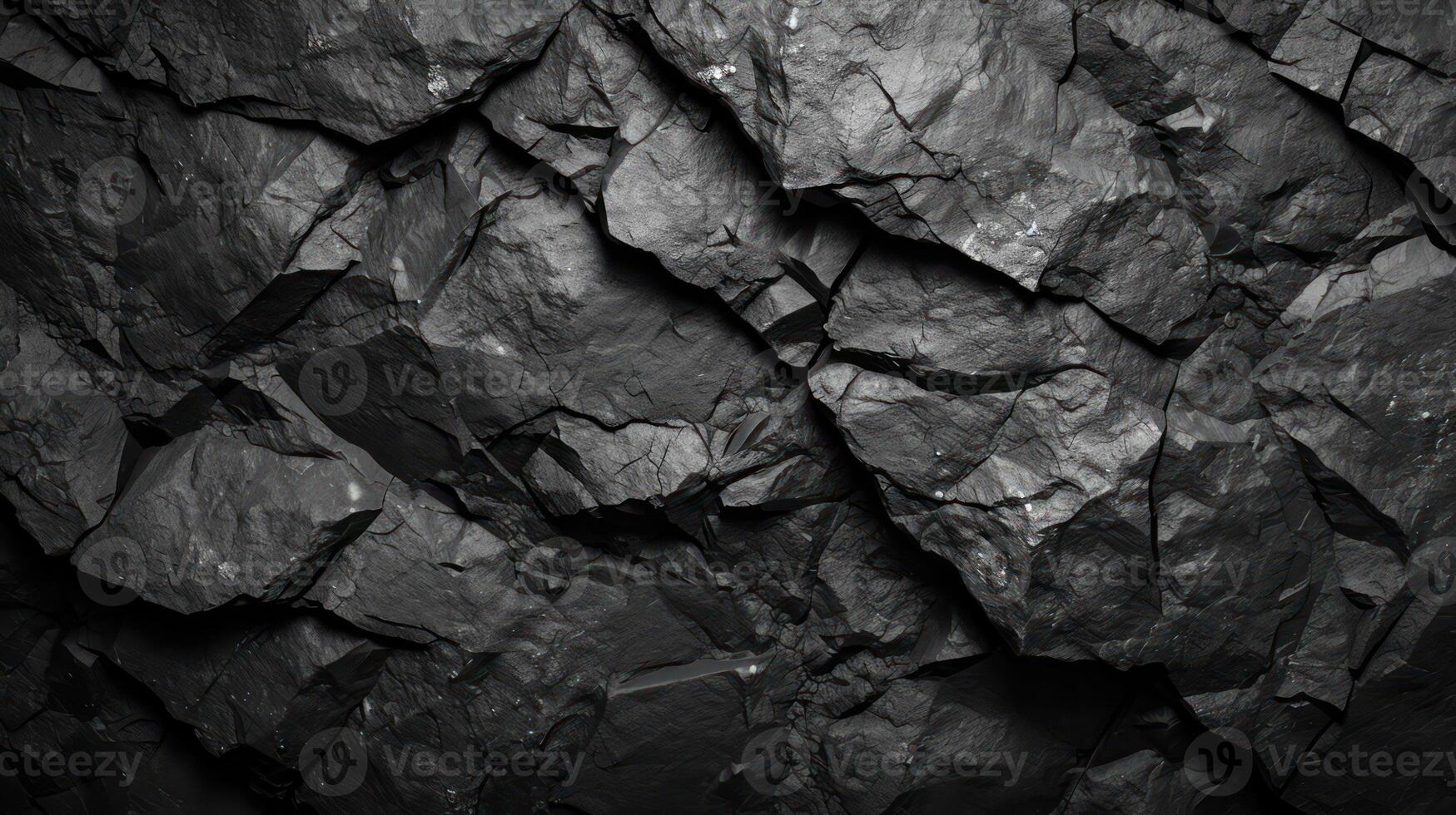 AI generated A textured black stone background crafted from the rough, dark grey surface of a mountain photo