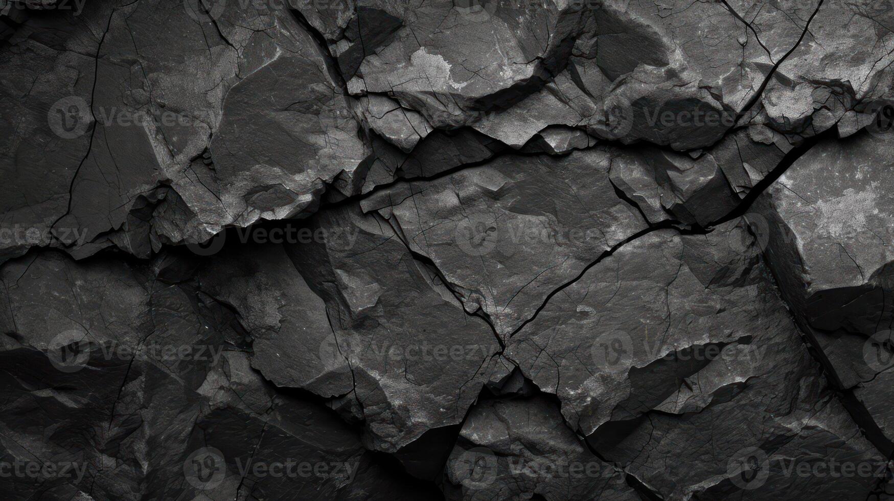 AI generated A textured black stone background crafted from the rough, dark grey surface of a mountain photo