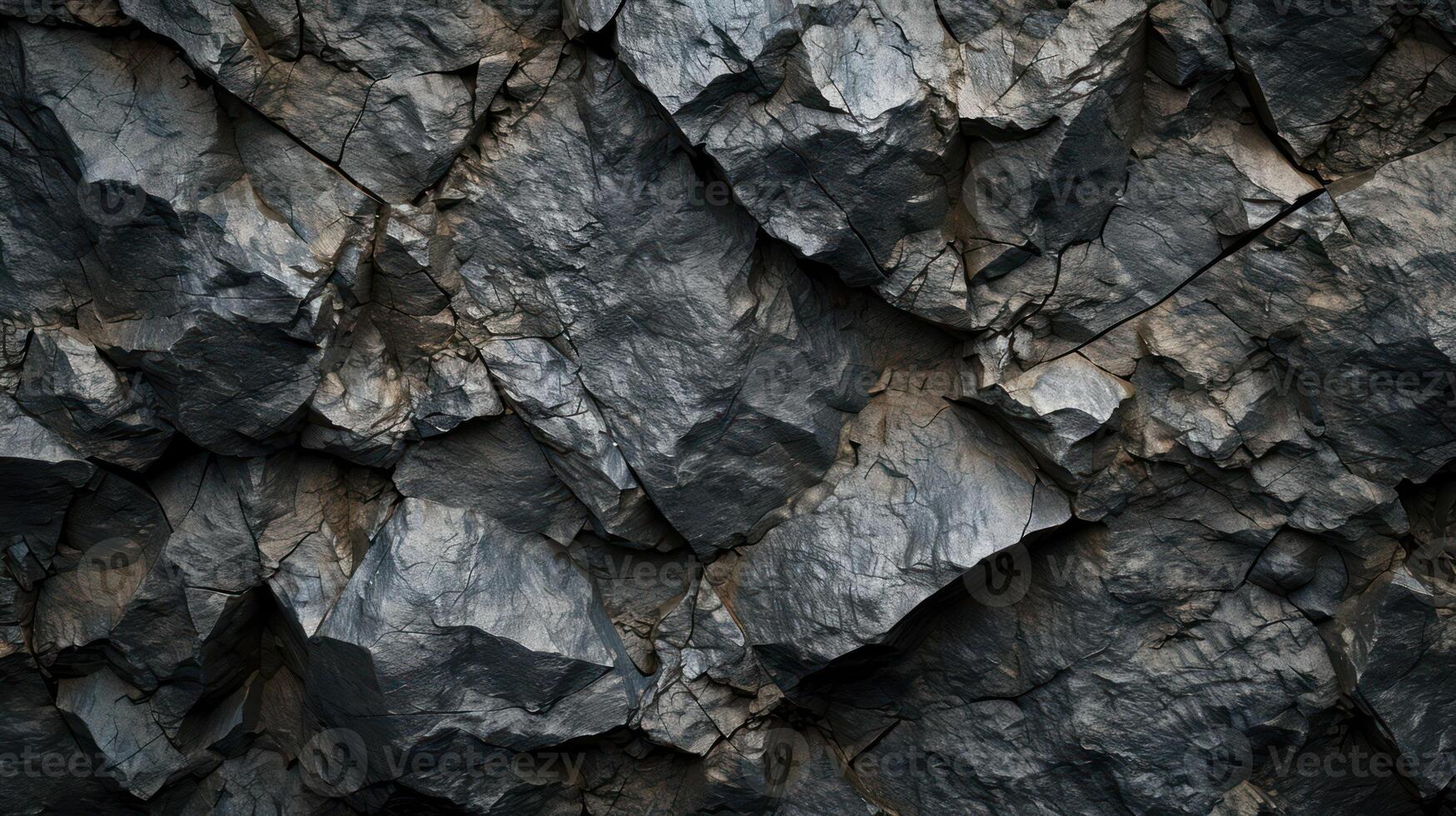 AI generated A textured black stone background crafted from the rough, dark grey surface of a mountain photo