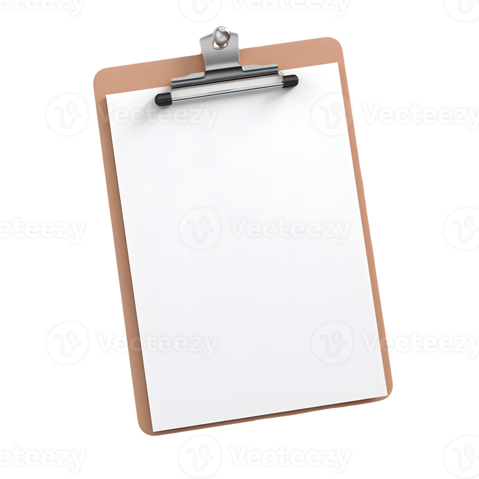 AI generated Top view of checklist or clipboard without background. Ready for mockup png
