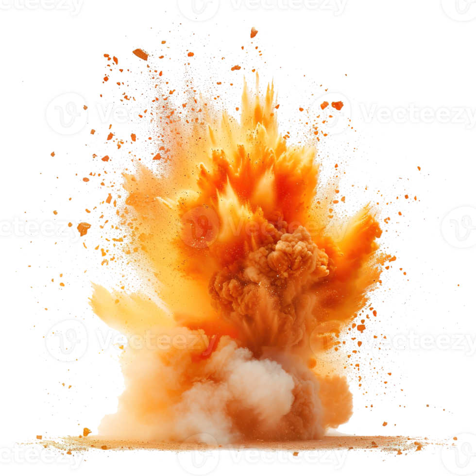 AI generated Intense fire and dust explosions isolated on transparent background, earthquake, and urban disaster concept- a dramatic representation of danger and emergency response png