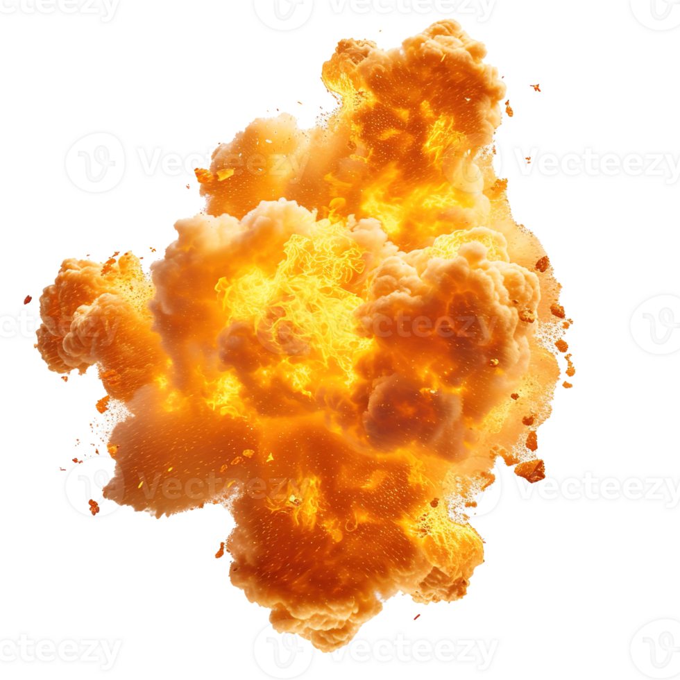 AI generated Intense fire and dust explosions isolated on transparent background, earthquake, and urban disaster concept- a dramatic representation of danger and emergency response png