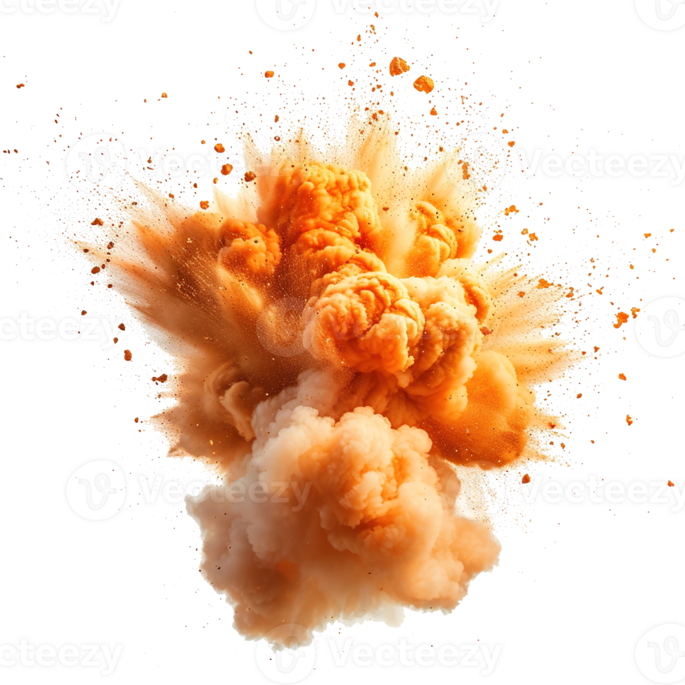 AI generated Intense fire and dust explosions isolated on transparent background, earthquake, and urban disaster concept- a dramatic representation of danger and emergency response png