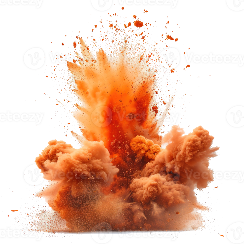 AI generated Intense fire and dust explosions isolated on transparent background, earthquake, and urban disaster concept- a dramatic representation of danger and emergency response png