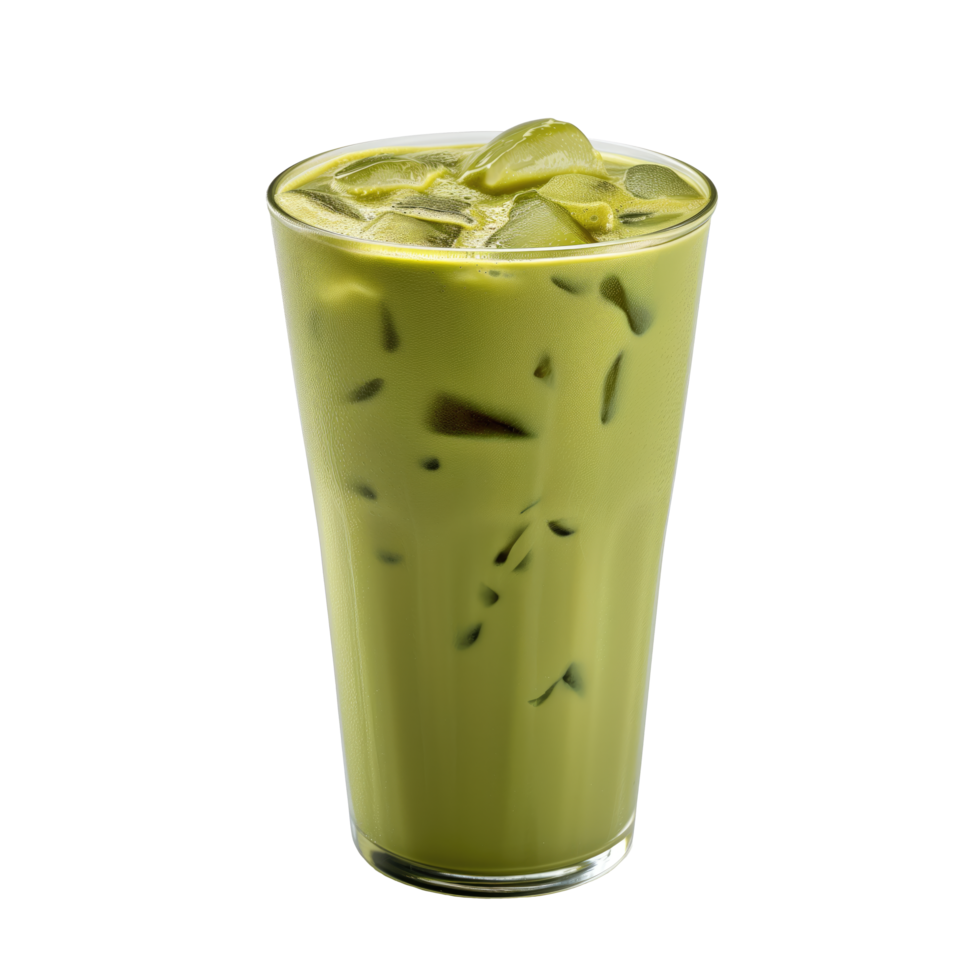 AI generated Iced matcha latte Isolated on transparent background png