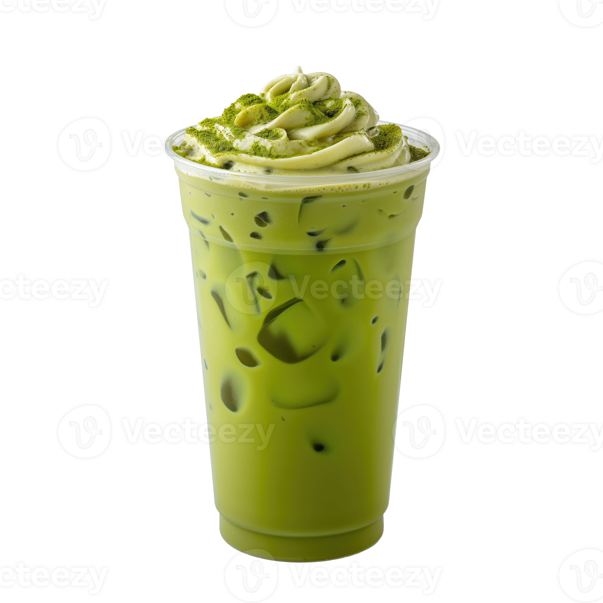 AI generated Iced matcha latte Isolated on transparent background ...