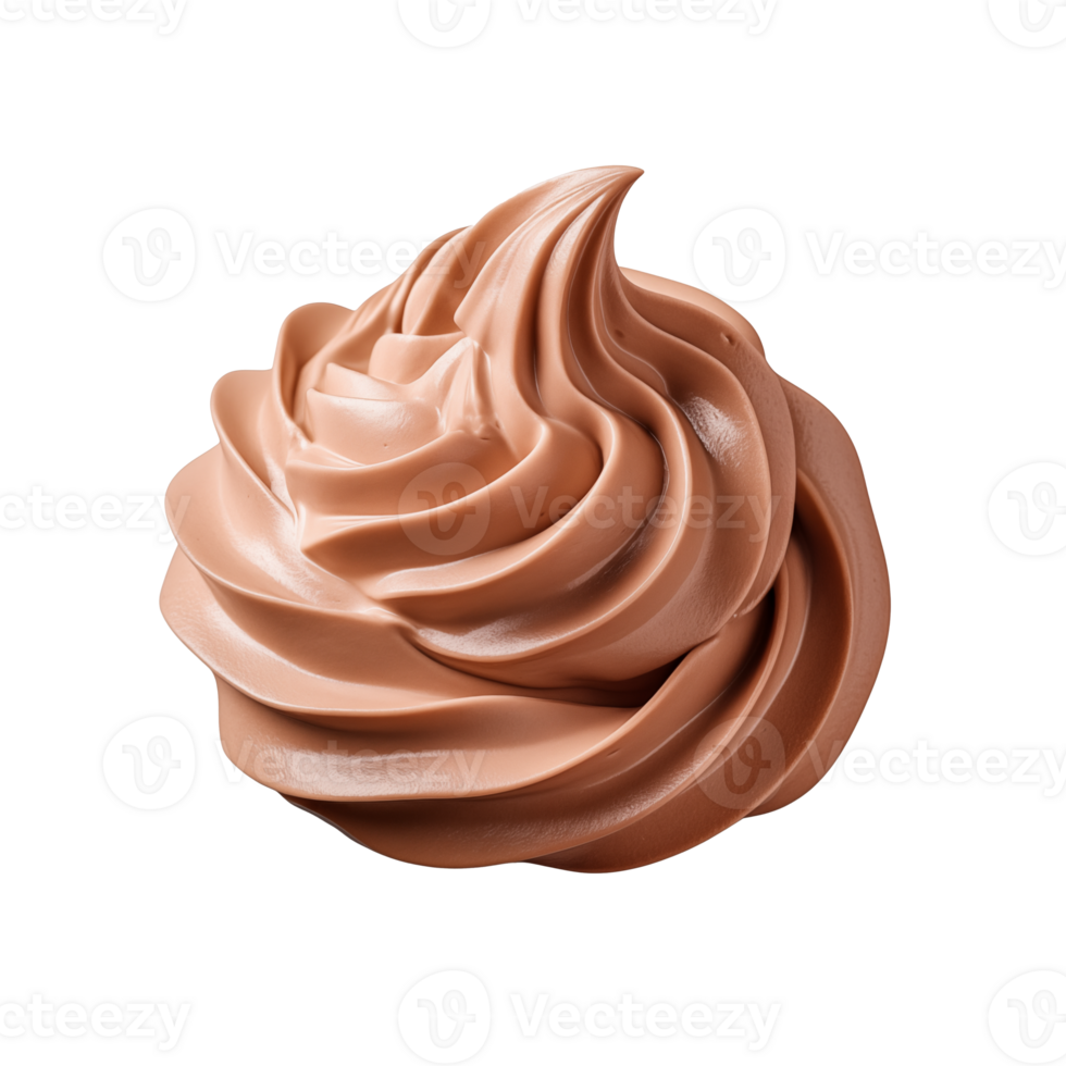 AI generated Brown whipped cream Isolated on transparent background png