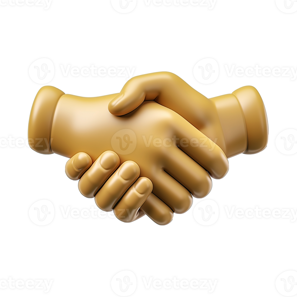 AI generated 3d rendering of handshake emoji isolated on transparent background png