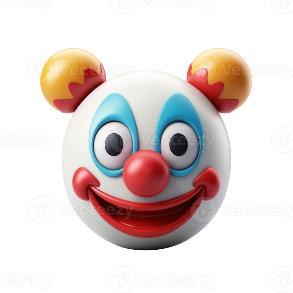 AI generated 3d rendering of clown emoji isolated on transparent background png