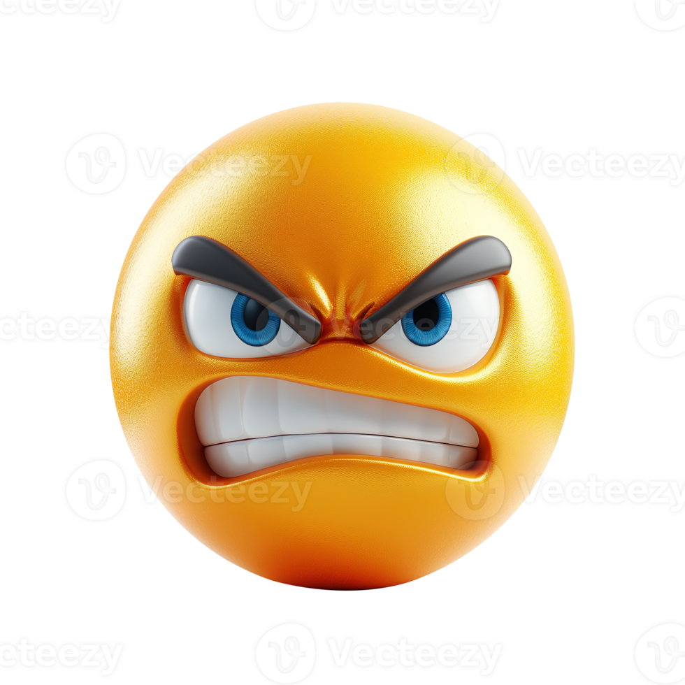 AI generated 3d icon grimacing face emoji isolated on transparent background png