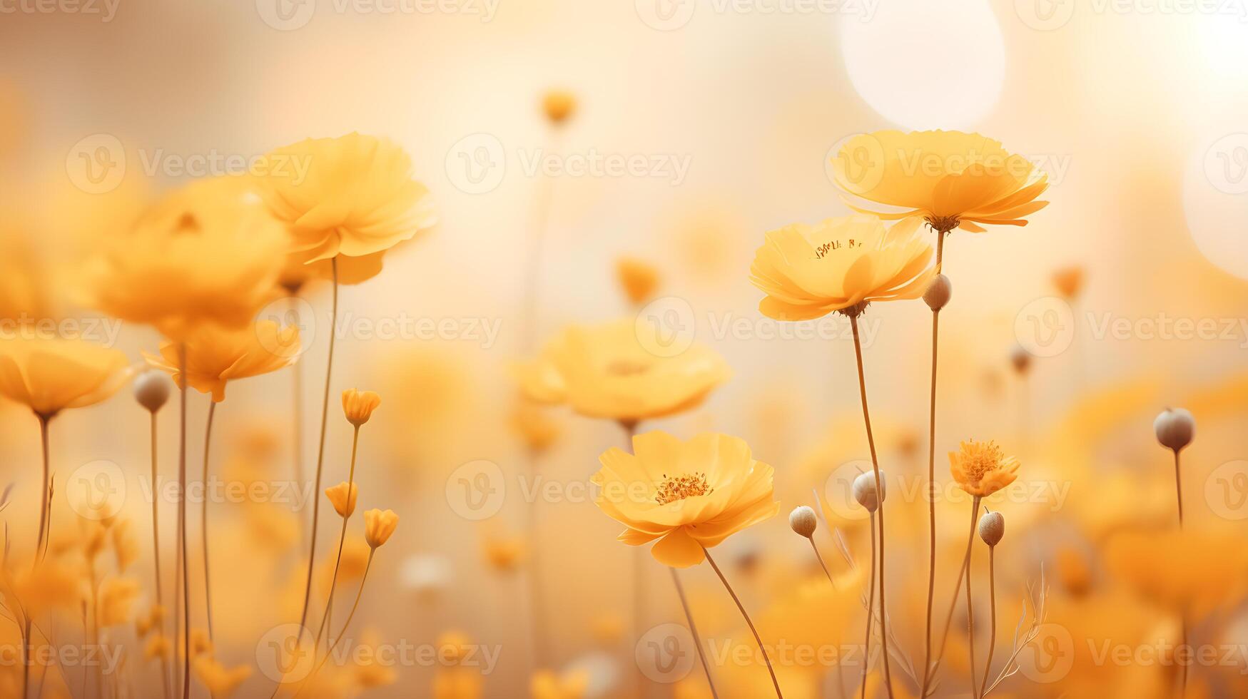 AI generated background with flowers ideal for spring or graphic colorful space to place texts photo