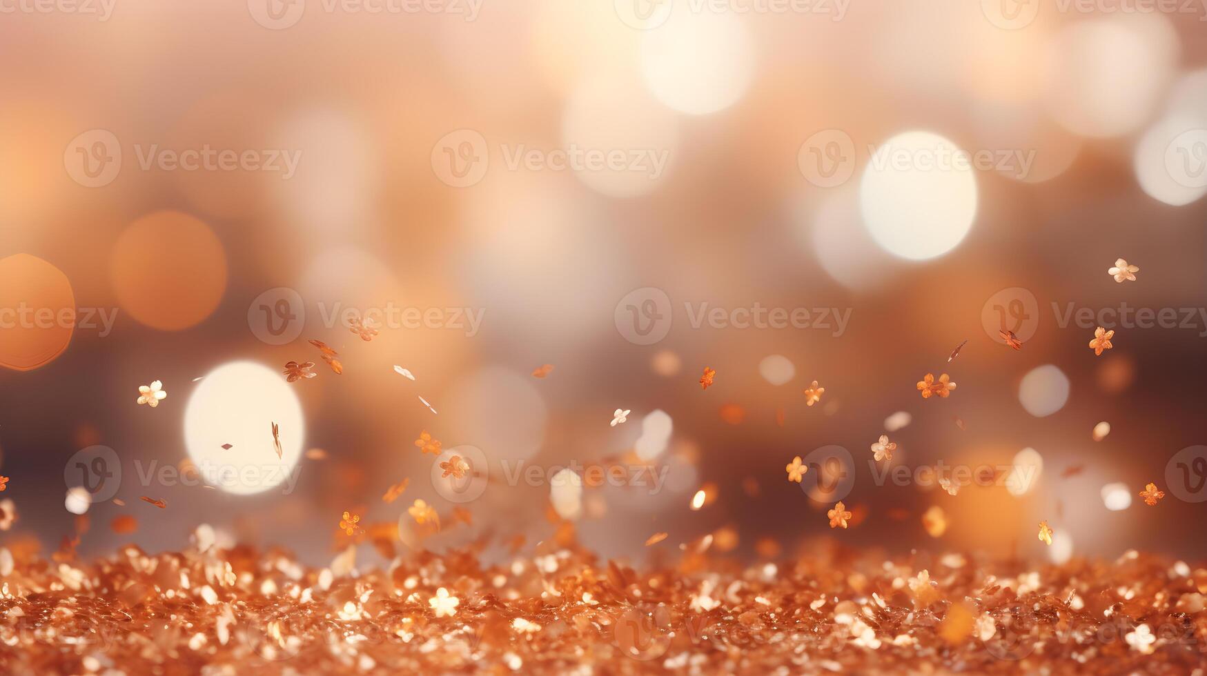 AI generated background in earth colors with glitter, bokeh and colorful textures photo