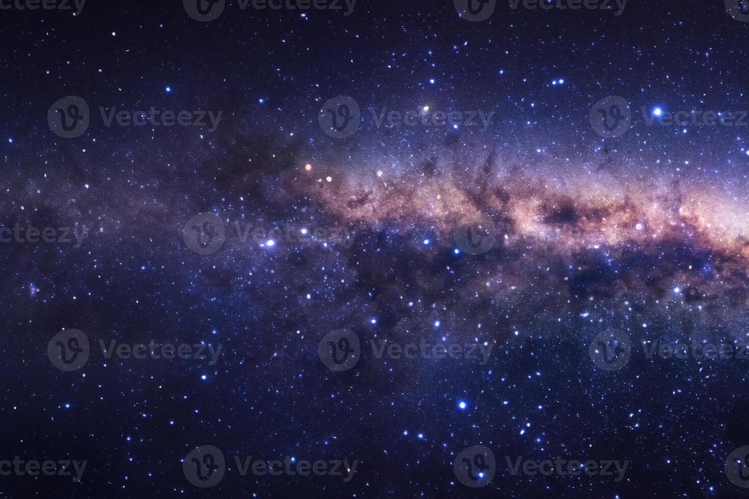 galaxia vía láctea con estrellas y polvo espacial en el universo, fotografía de larga exposición, con grano. foto