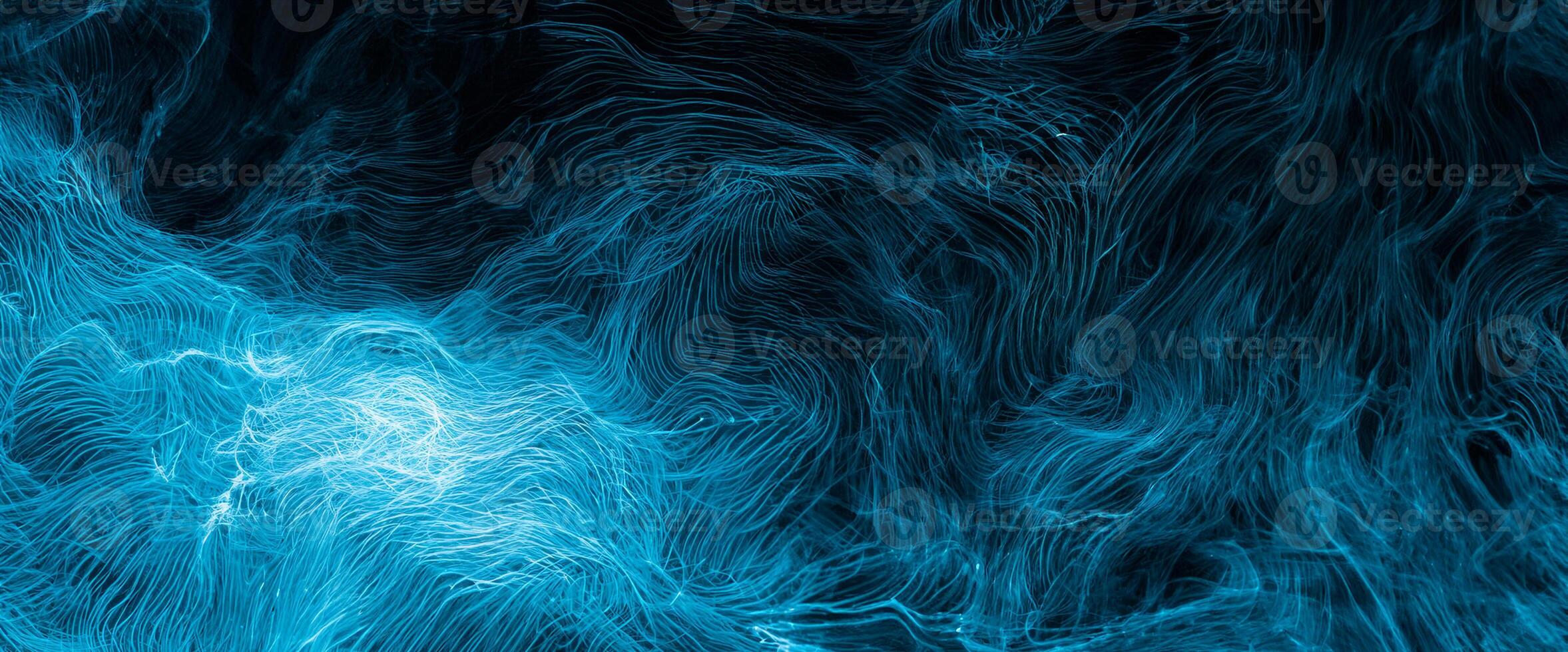 Abstract wave of digital weave lines connecting network dots and dark background photo