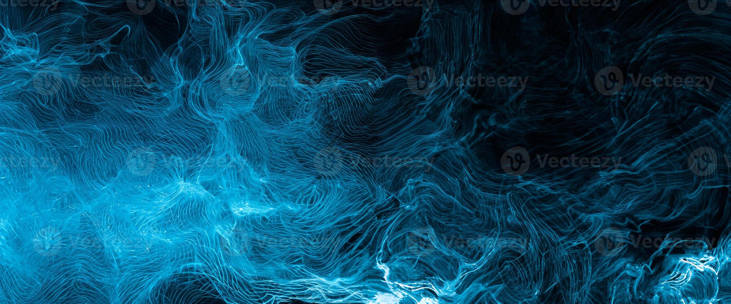 Abstract wave of digital weave lines connecting network dots and dark background photo