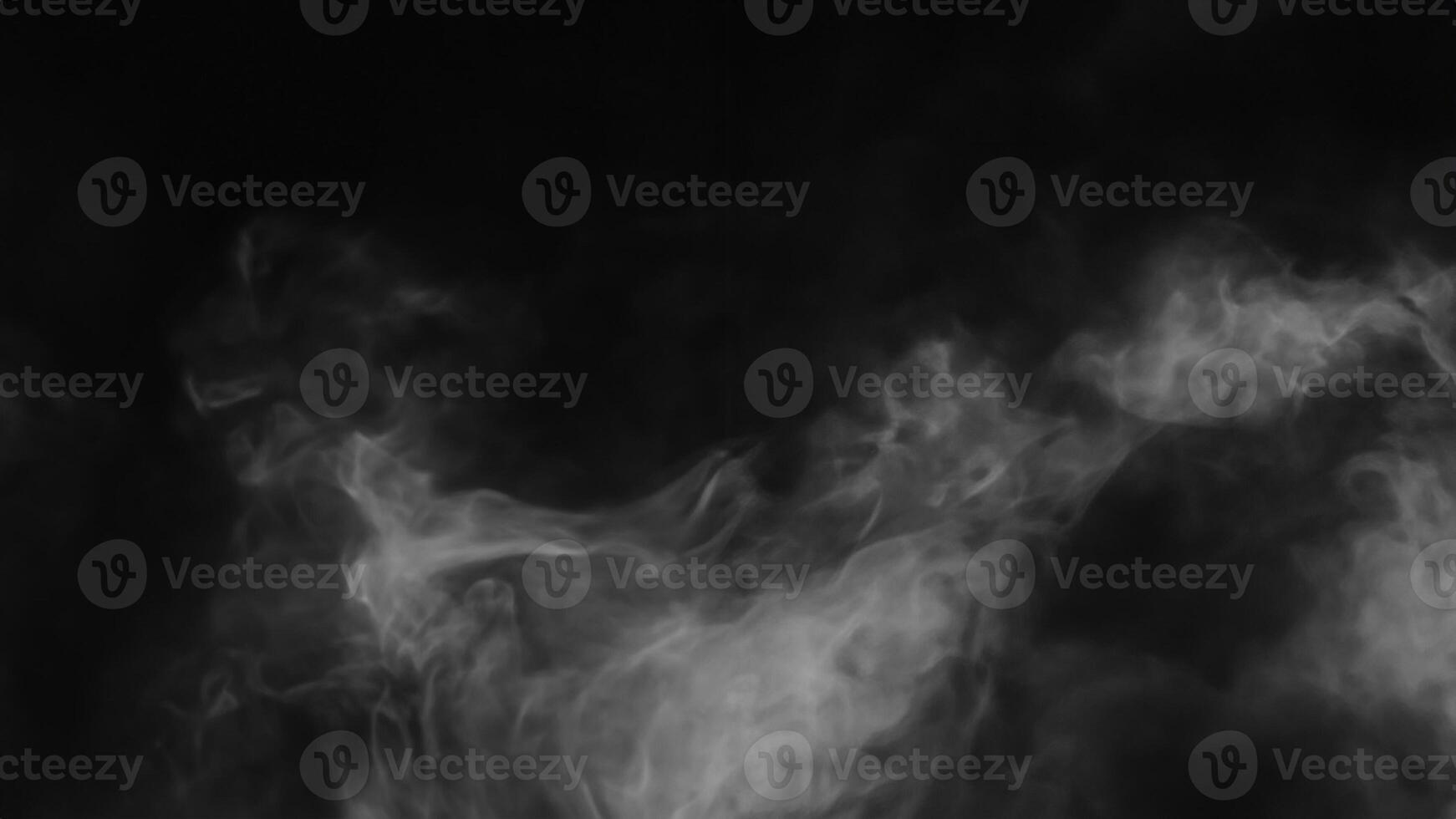 gray abstract fog realistic smoke overlay black sky textured on black. photo