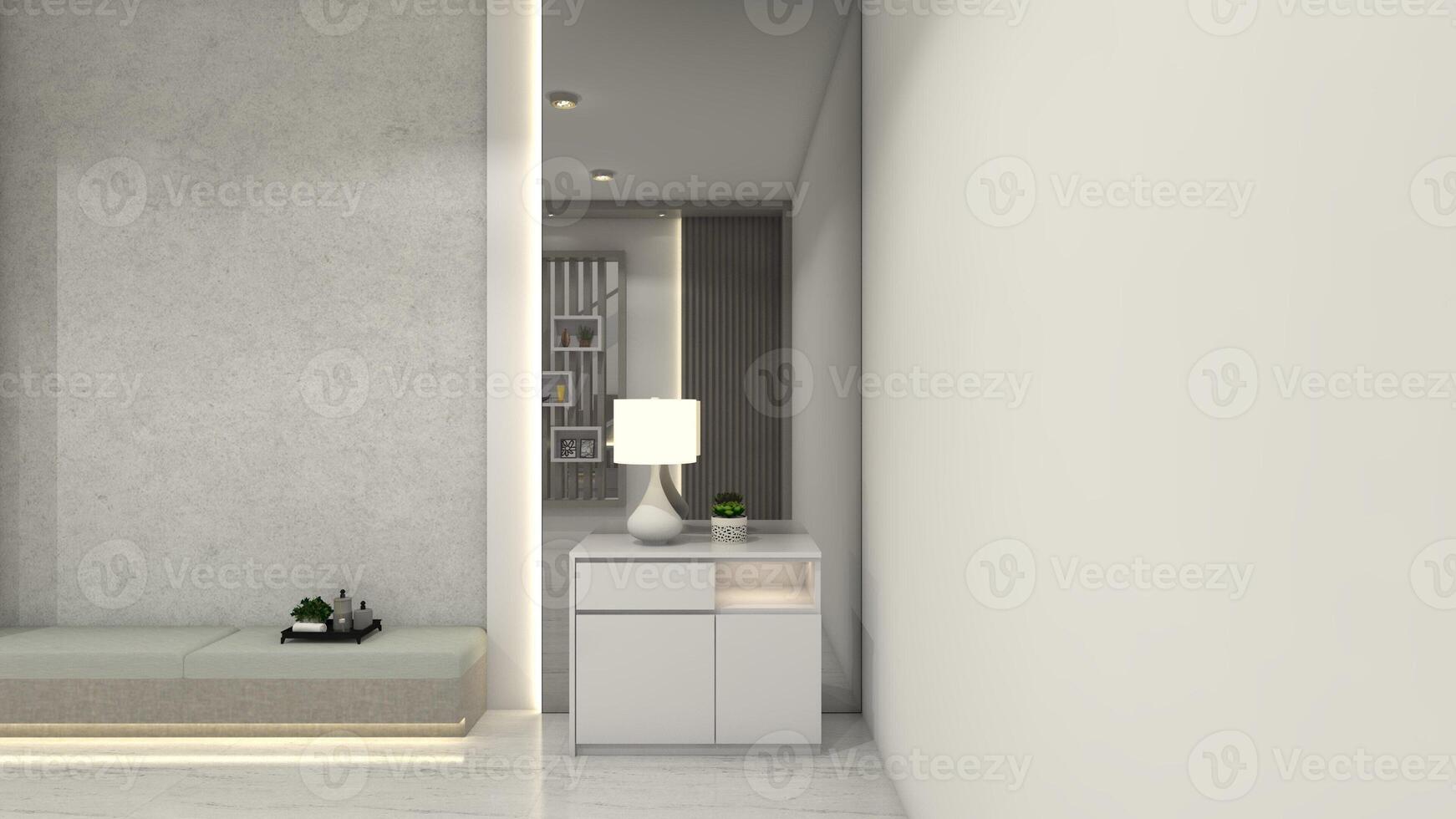 minimalista lado cajón gabinete ideas, 3d ilustración foto