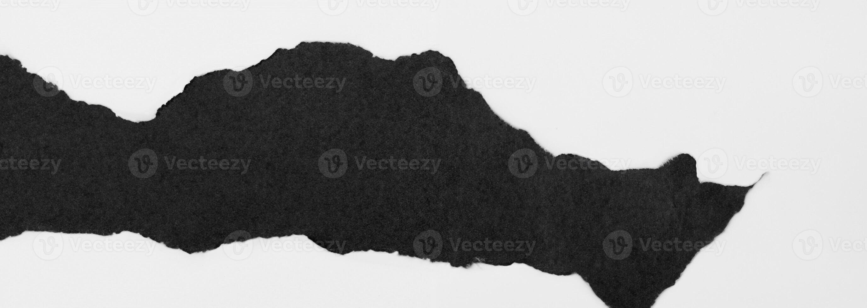 Ripped black and white paper background photo