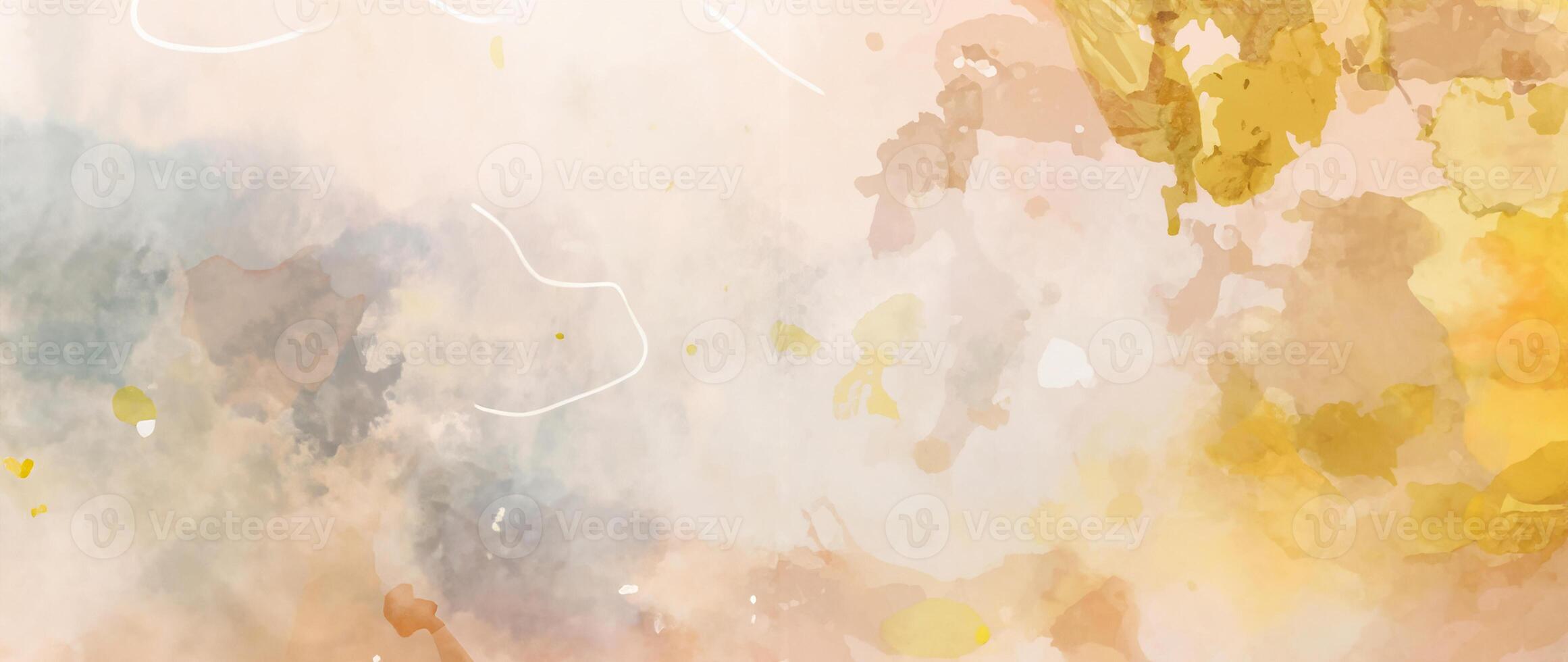 Watercolor art background. luxury abstract art wallpaper withe gold texture and watercolor brush. photo