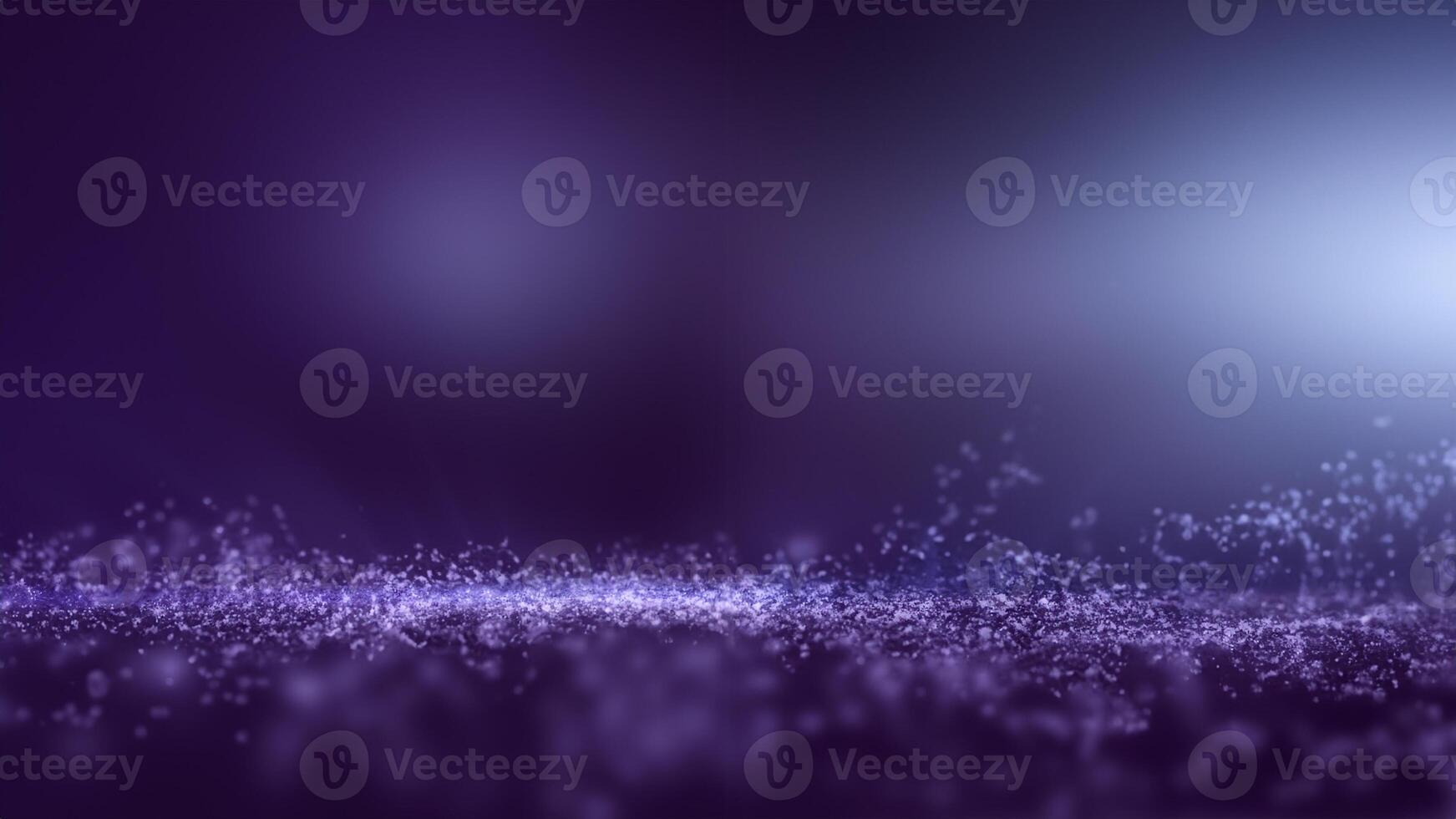 Dark purple abstract background and many small particles glow in length photo