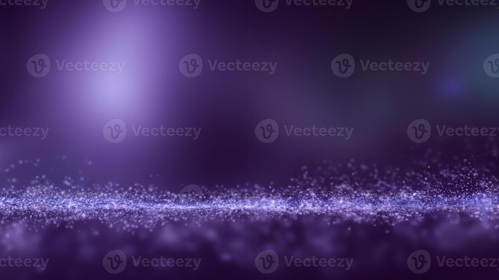 Dark purple abstract background and many small particles glow in length photo