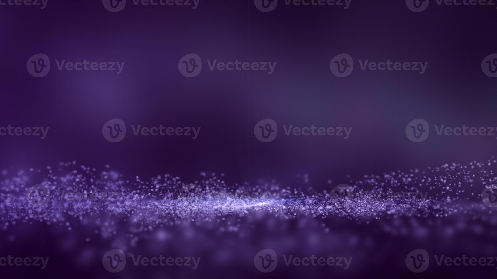 Dark purple abstract background and many small particles glow in length photo