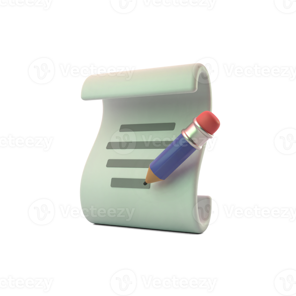 3d paper clipboard checklist with pencil, project plan, fast progress, checklist with pencil, Work planning and organizing, notepad, project plan, Document with check marks. 3d icon rendering png