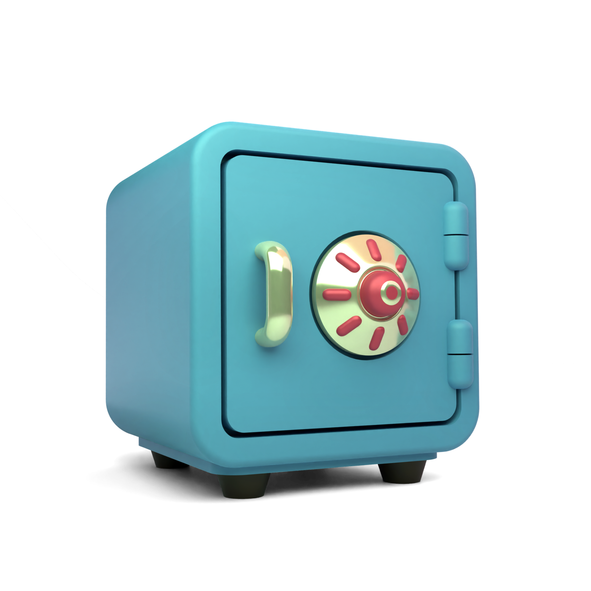 Realistic 3d Bank Box icon, with cartoon style, protection money
