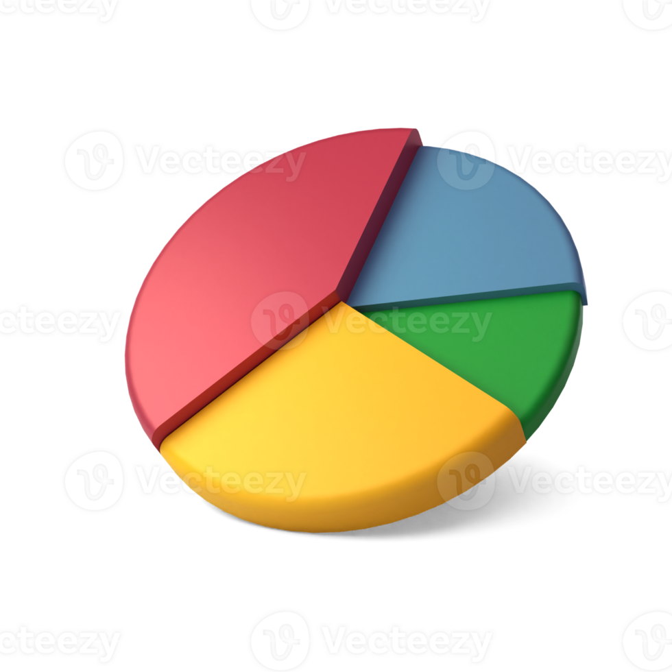 3d pie chart icon. Trend Pie chart icon 3d illustration from results and business plans collection 3d creative trend analysis icon, round diagram with division png