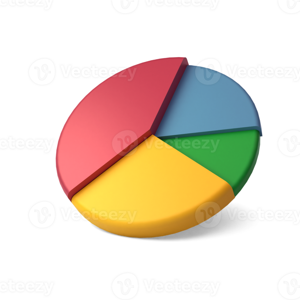 3d torta gráfico ícone. tendência torta gráfico ícone 3d ilustração a partir de resultados e o negócio planos coleção 3d criativo tendência análise ícone, volta diagrama com divisão png