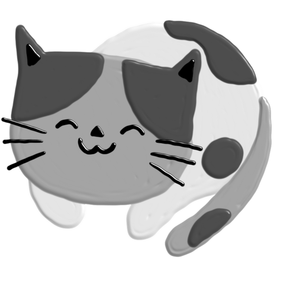 cute cat with acrylic paint png
