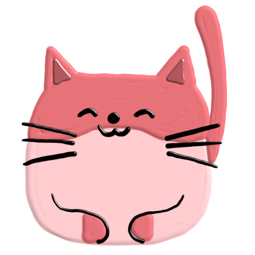 cute cat with acrylic paint png