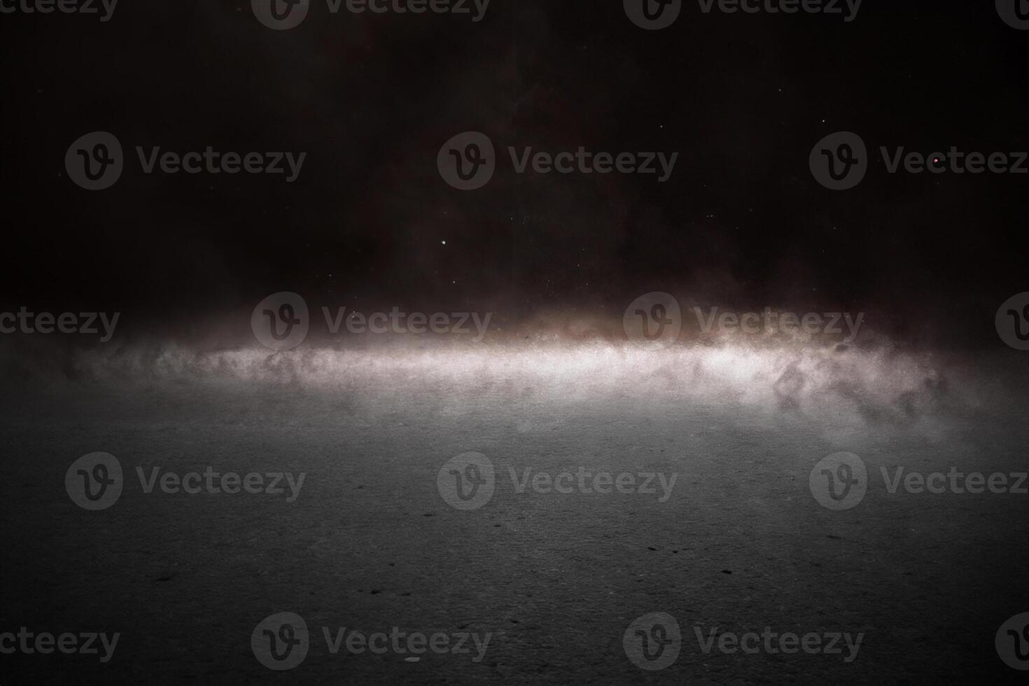 Concrete floor with smoke and light photo