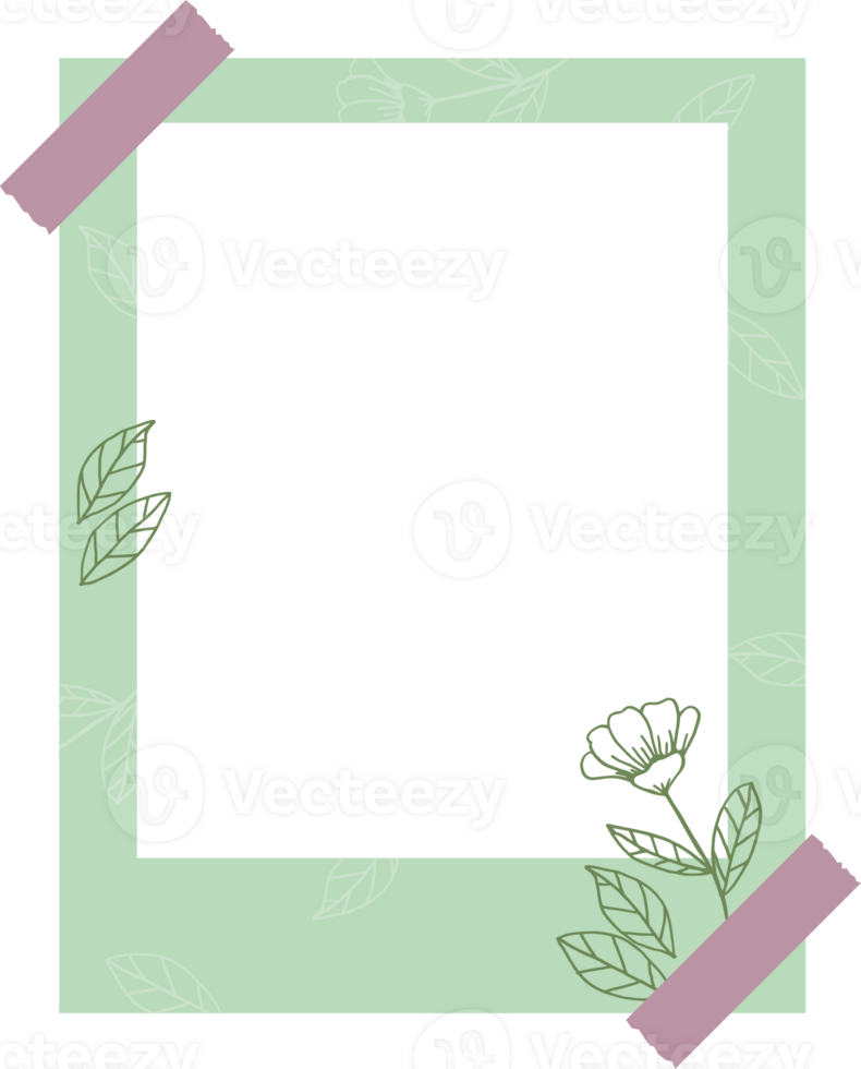 Aesthetic floral photo frame png