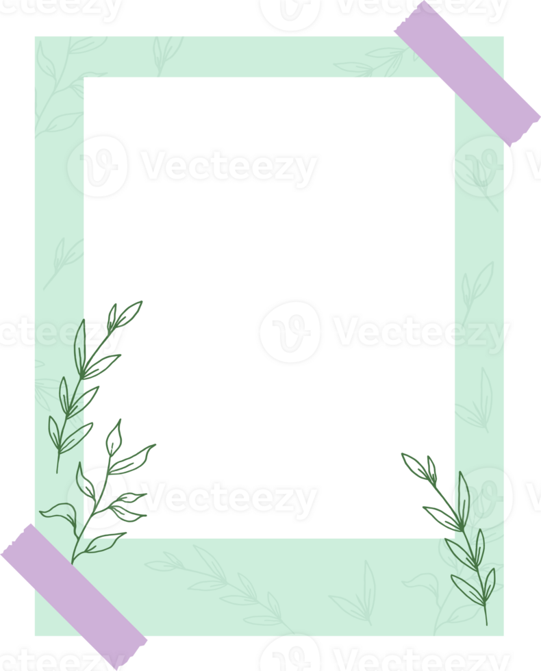 Aesthetic floral photo frame png