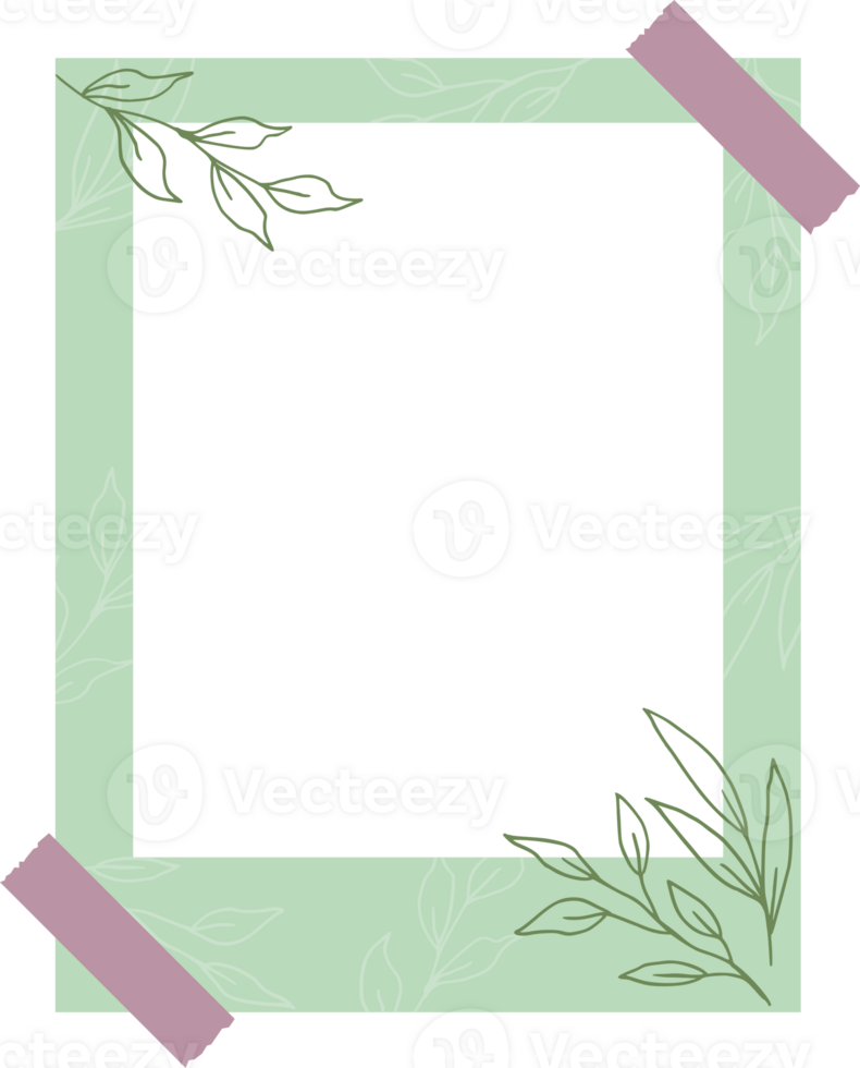 Aesthetic floral photo frame png