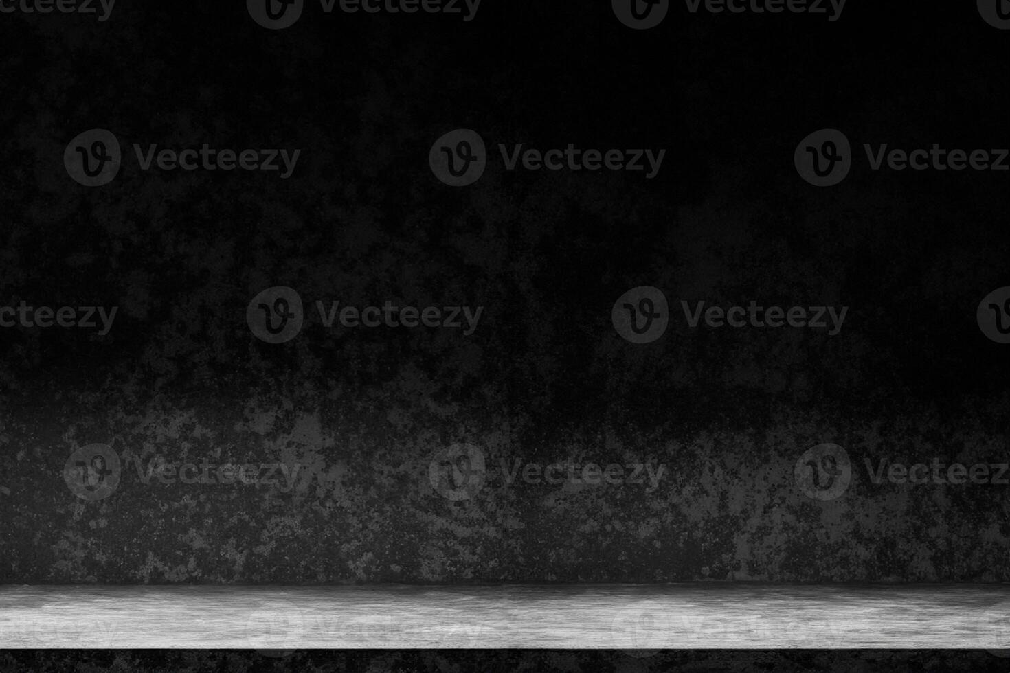 abstract dark cement floor and wall backgrounds, shelf display products. 3d rendering photo