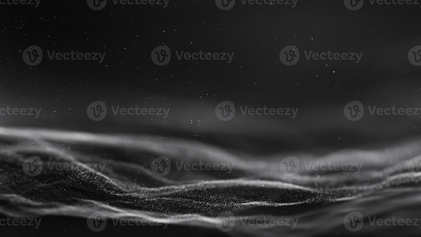 Dark light white black particle form abstract background with falling and flicker light beam ray particles. 3D Rendering. photo
