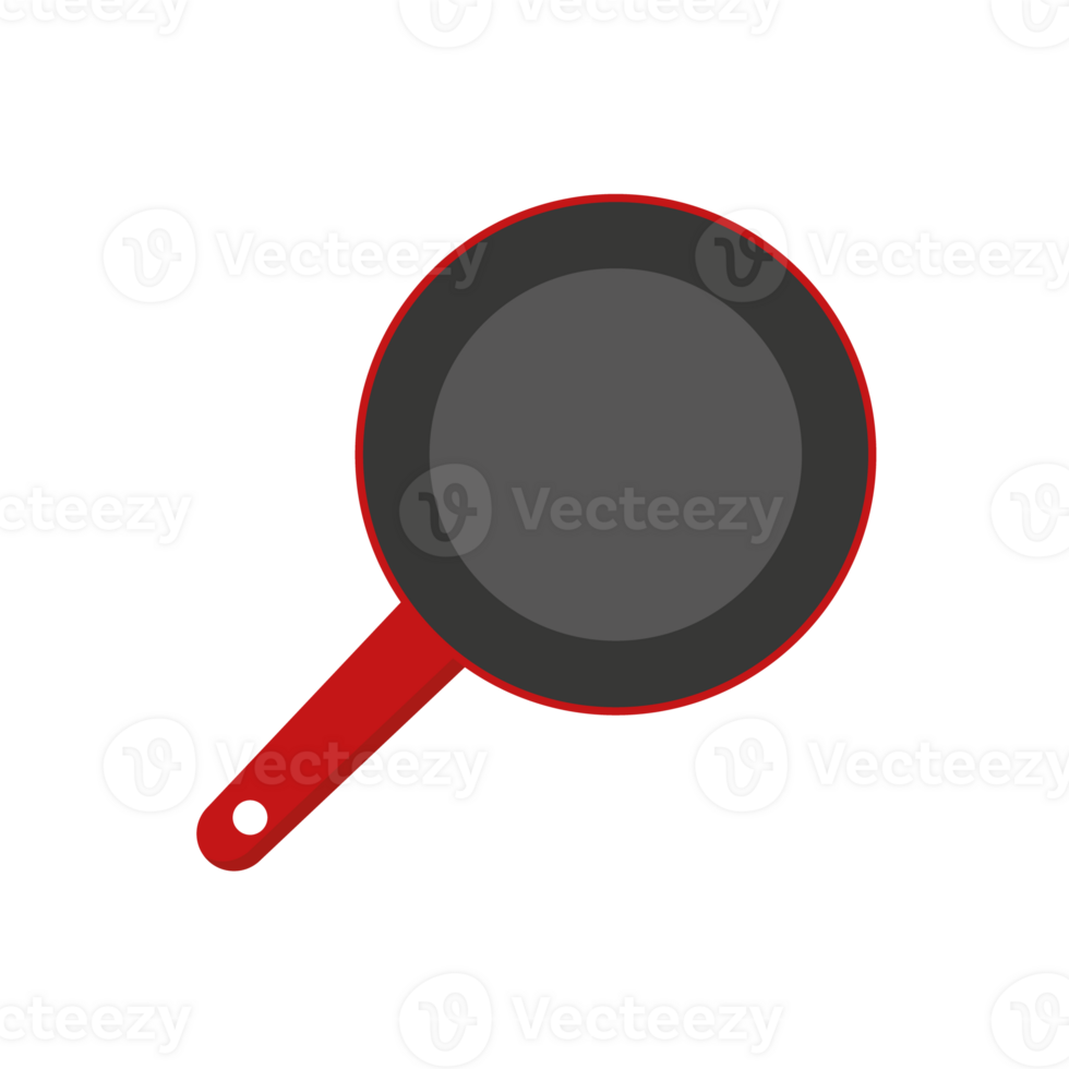 frying pan illustration omelette pan isolated top view Flat design style Logo Icon png