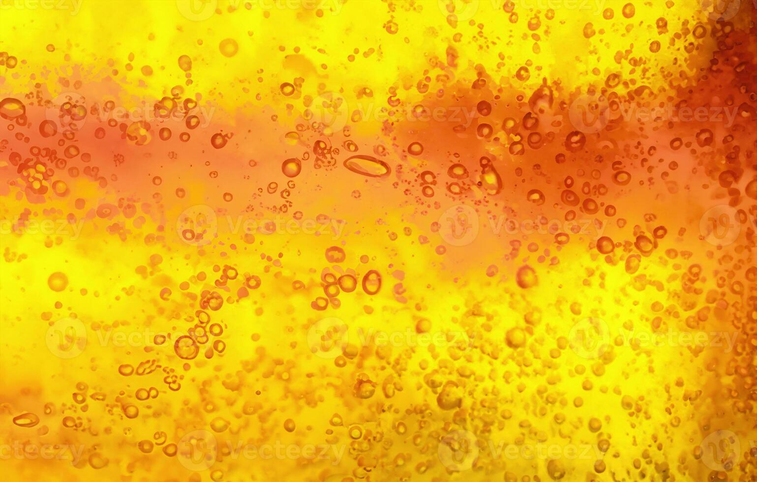 Abstract textured gel background. Yellow and orange liquid with bubbles. photo