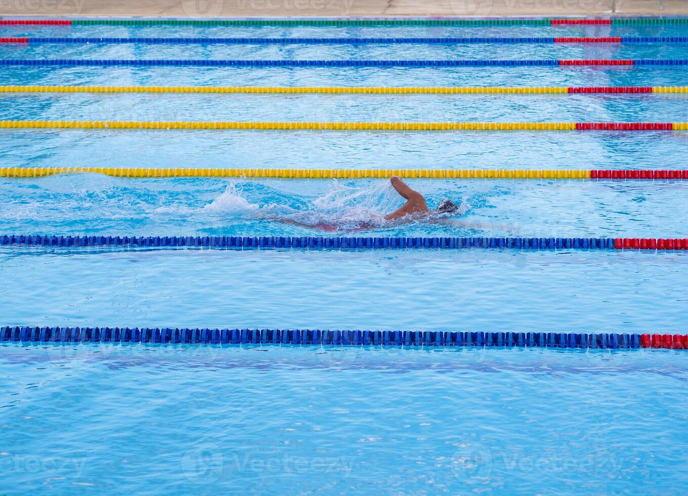 A young man in the swimming. Concept of sport photo
