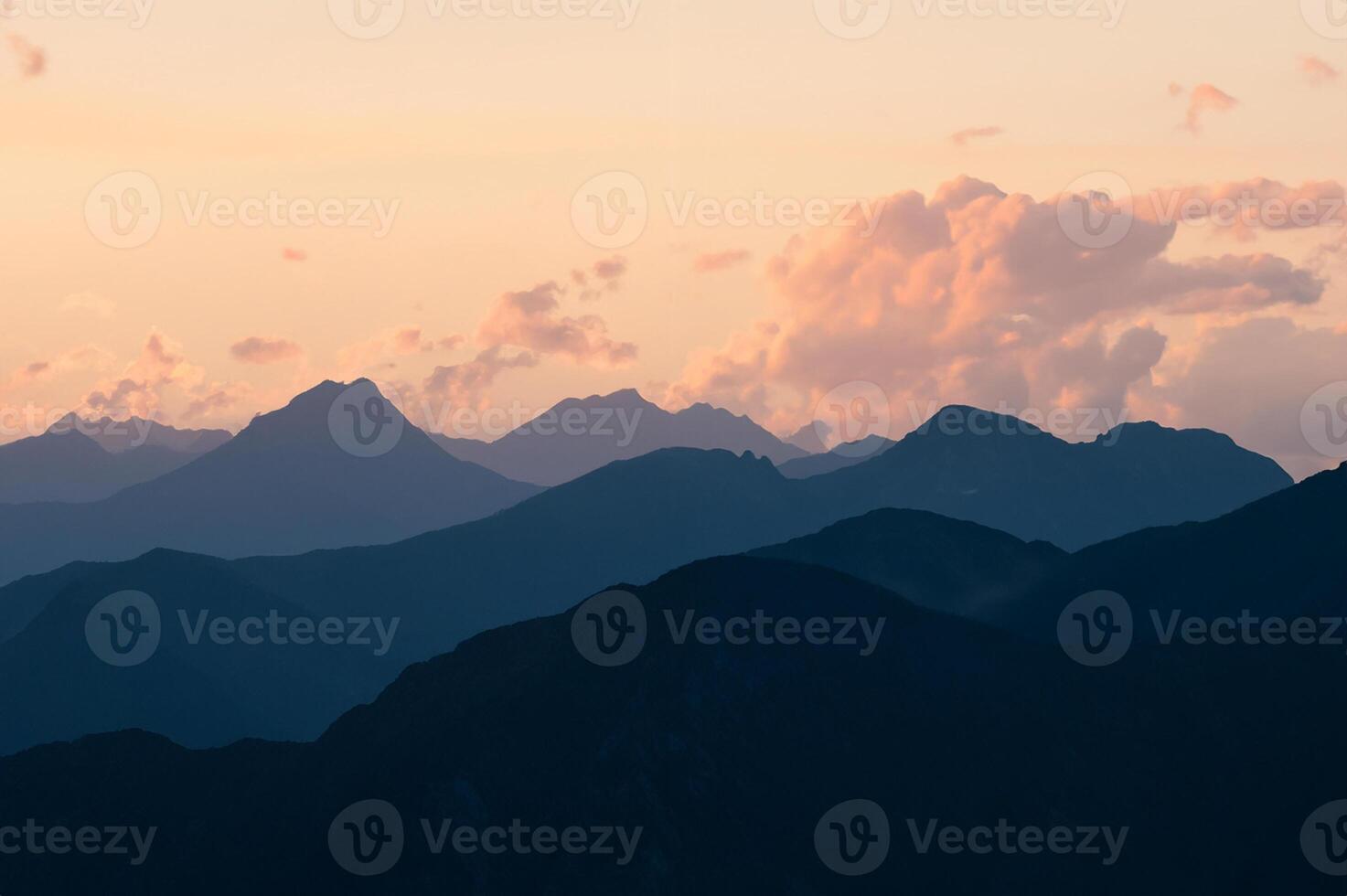 Vanilla mountain silhouettes photo