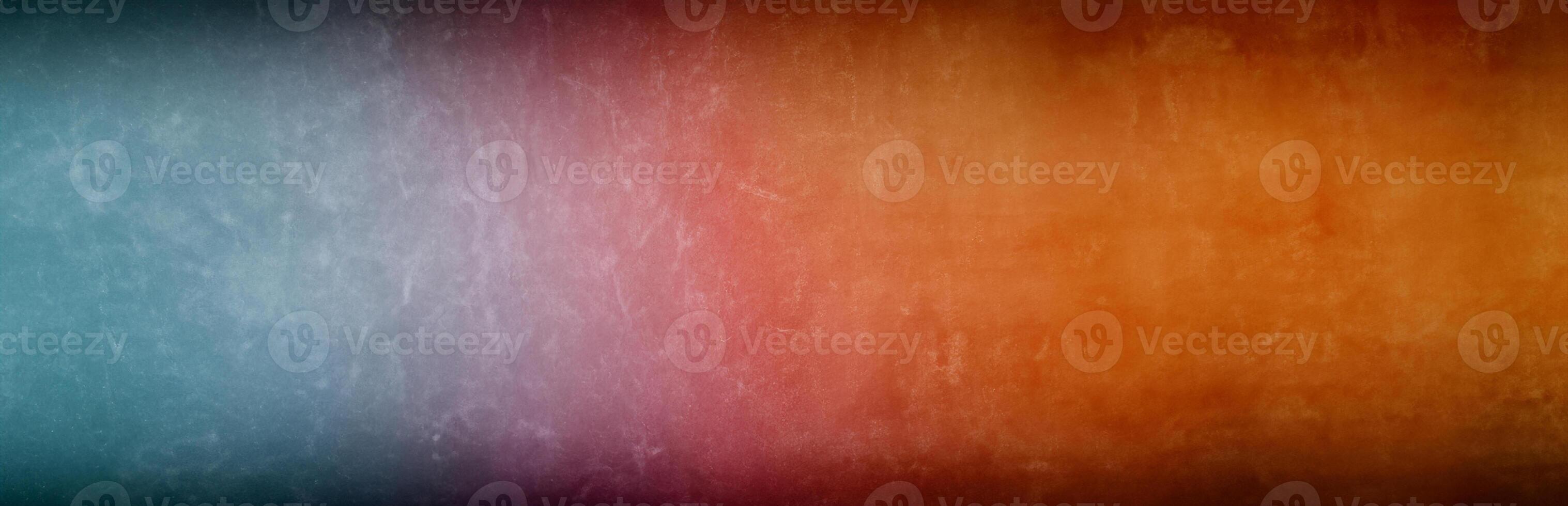 colorful orange and violet gradient on grunge cement wall for banner background photo