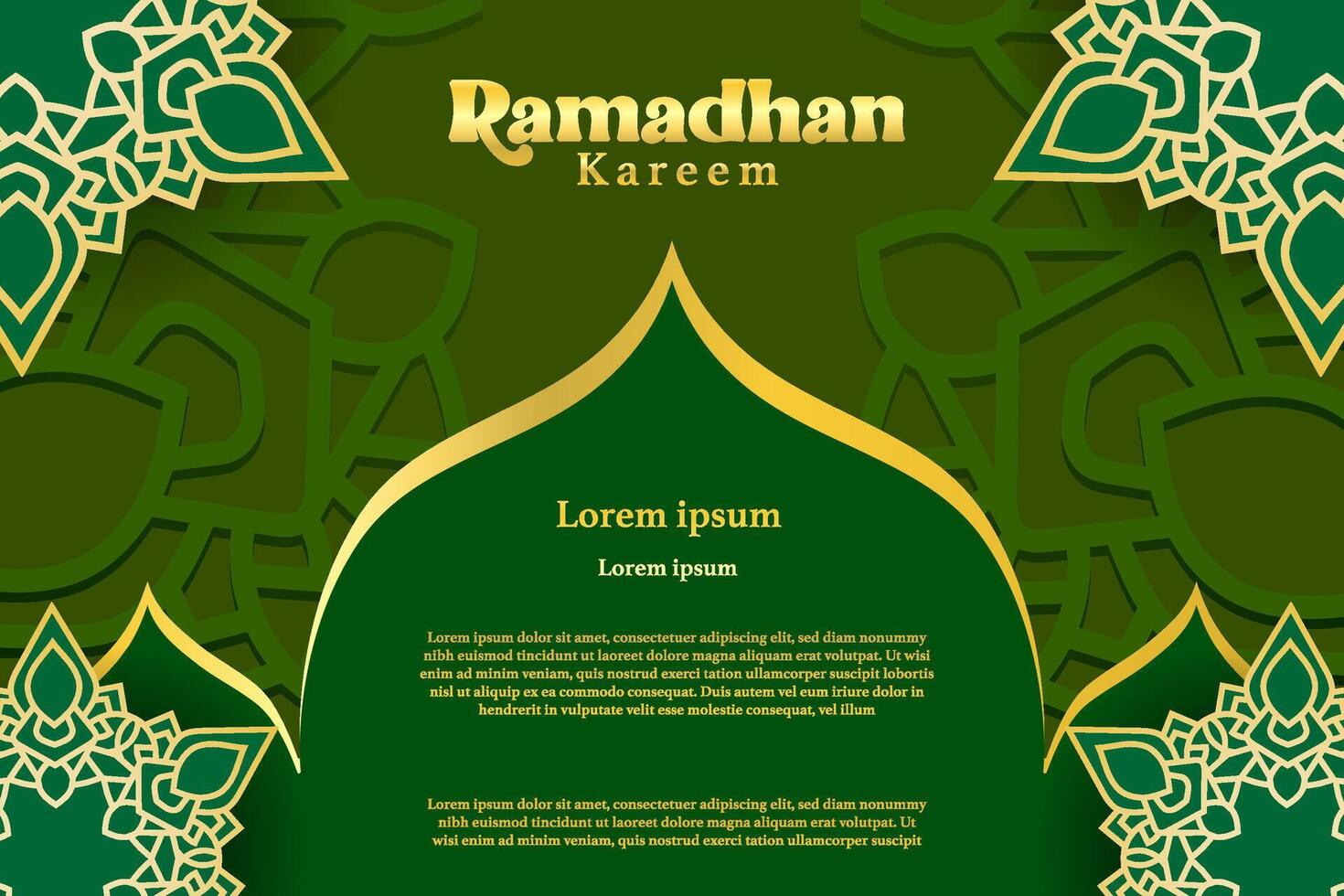 Elegant glamour background and poster Ramadan Kareem with gradient style and realistic icon vector